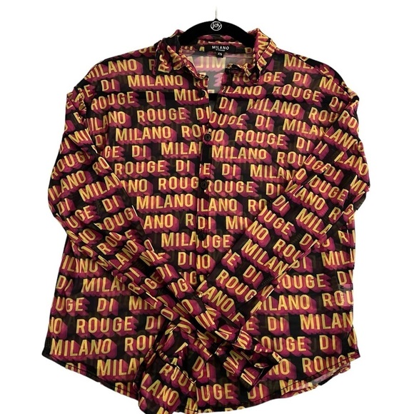 Milano Di Rouge sheer button down blouse size XS - Picture 2 of 8